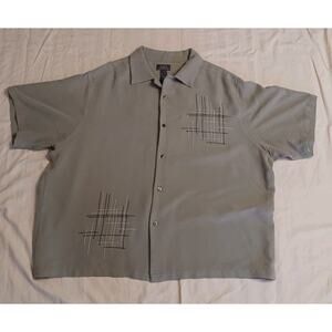 Crazy Horse Claiborne Mens Shirt 2XL Short Sleeve Button Down Collared Green